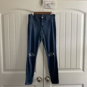 Fashion Nova Women’s Distressed Skinny Jeans Blue Denim Ripped Ankle Size 11